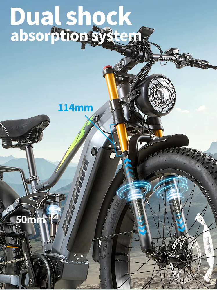 Damson Rx80 Burchda RX80 Upgraded – Full-Suspension Fat Tire Electric Bike | 1500W ...